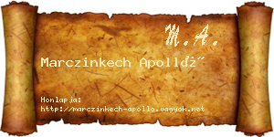 Marczinkech Apolló névjegykártya